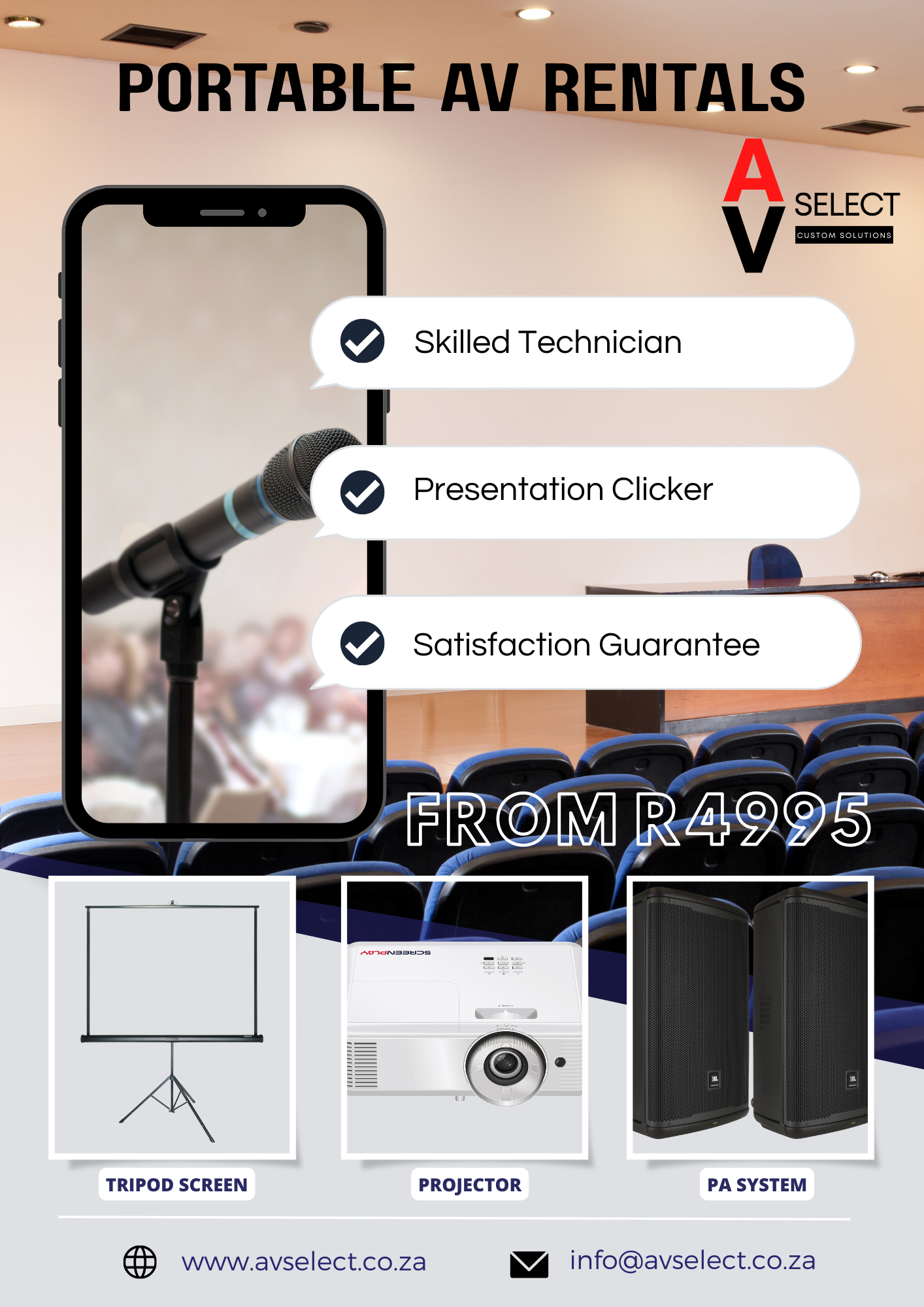 AV rental package advert